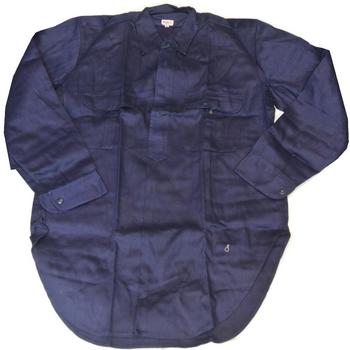 Blue Half Button Overhead Working Shirt - main image