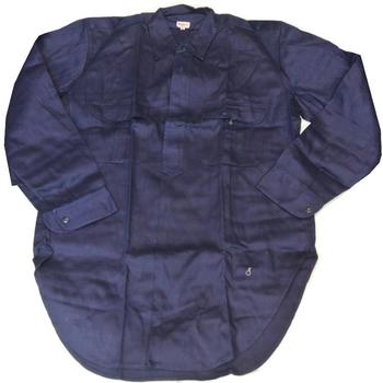 Blue Half button overhead Working Shirt