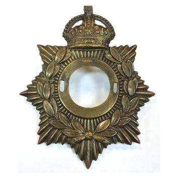 Large Brass Kings Crown Helmet Plate - main image