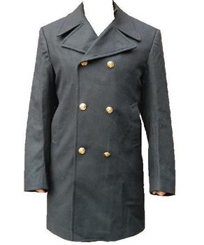 Italian Pea Coat, Genuine Military Issue 3/4 Long Navy Wool Great Coat