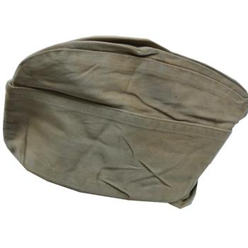 Side Hat WWII 1940's Style US Army  Khaki Garrison Side Cap 1950`s Dated ~ Used - main image