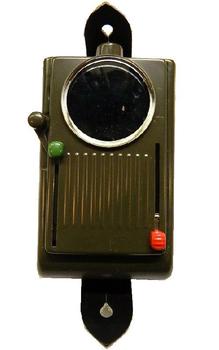 Danish Olive Green Signal Lamp With Morse Code And Filters - Type II (Leather End) - main image