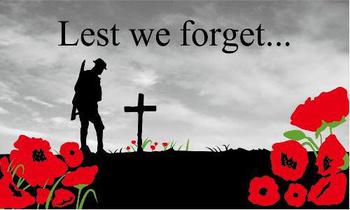 Lest we Forget Poppy day Remembrance day flag 5ft x 3ft 