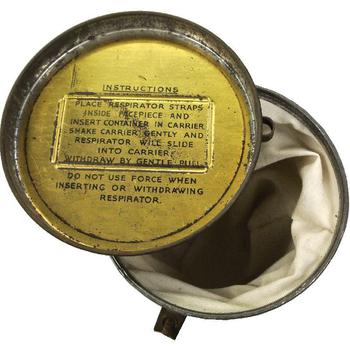 British WWII Gas Mask Round Carry Tin Gas Mask WW2 Round Carry / Storage Tin - main image