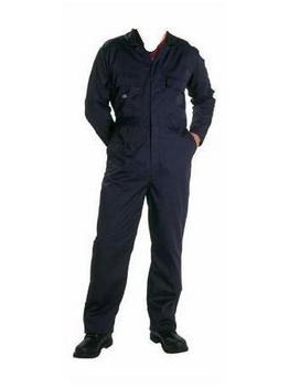 Navy Blue Zip Fronted Poly Cotton Boilersuit Coverall In Sizes Up To 58 Inch Chest - main image
