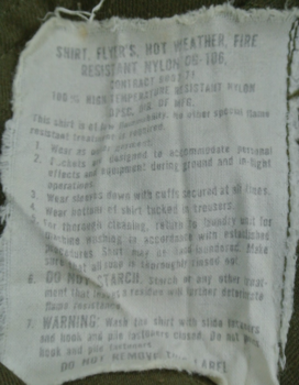 US Vietnam Era Olive Flyers Hot Weather Shirt - main image