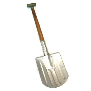 Aluminium Snow Shovel / Spade with Wooden Handle, Swiss Military issue or New - main image