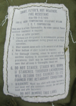US Vietnam Era Olive Flyers Hot Weather Shirt - main image