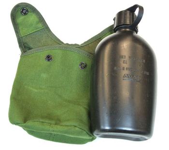 Avon Black Water Bottle With Camo  Or Olive Belt Pouch - main image