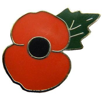 Poppy Badge, plain enamel poppy pin badge