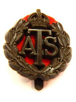 Plastic Wartime economy ATS cap badge 