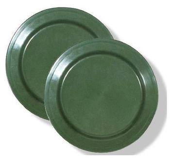 Olive Green Army Style Plastic Dinner Plate 24cm 