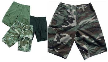Washed Woodland M65 Ripstop Combat Shorts