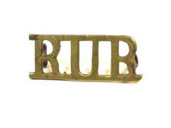 Royal Ulster Rifles Regiment RUR Shoulder Title - BRASS