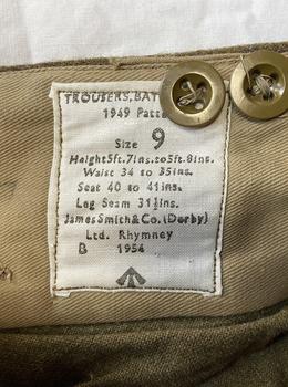 Battle Dress Trousers 1949 Pattern British Army Military Issue Khaki Trousers  - main image