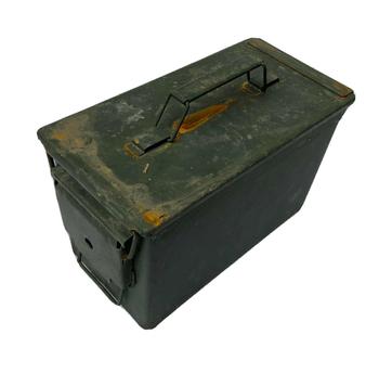 Ammo Box 50 Cal 5.56mm Ammo Box U.S. Military Small Arms Green Ammo Box Cartridge Tin - main image