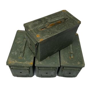 Ammo Box 50 Cal 5.56mm Ammo Box U.S. Military Small Arms Green Ammo Box Cartridge Tin - main image