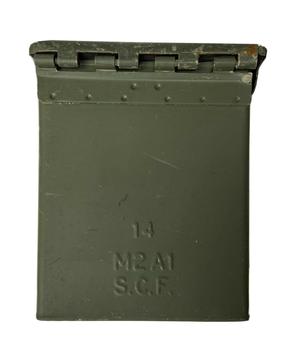 Ammo Box 50 Cal 5.56mm Ammo Box U.S. Military Small Arms Green Ammo Box Cartridge Tin - main image