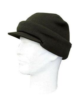 Peaked Balaclava Olive Acrylic Knitted Open Faced Peak Balaclava - main image