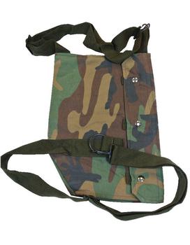 Woodland Camo Gas Mask Bag With Stud Fastening - main image