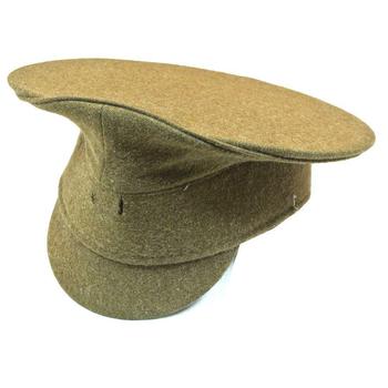 Military Issue Khaki Slashed Peak Cap - main image