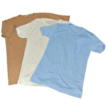 Soft Traditional Brushed Feel Short Sleeve Thermal Tops In Blue Or White - main image