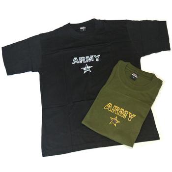 Cotton ARMY Tshirt In Black Or Olive - main image