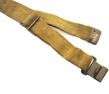 Khaki Canvas Adjustable Webbing Accessory Strap With Hooked End - main image
