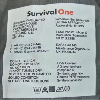 Survival One Ltd Helicopter Aircraft Goretex Survival Immersion Suit Series 400 Navy Blue - main image