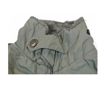 Vintage Pile Lined French Bufalo Style Jacket Olive Green Used Genuine Military - main image