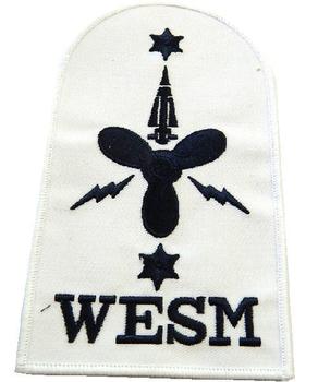 Naval Badge WESM Weapons Engineer Submariner Naval Cloth Badge - White Working Dress - main image