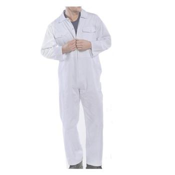 White Boiler Suit Poly Cotton Boilersuit Coverall With presstud front, New - main image