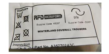 Beaufort Winterland Coverall Trousers Goretex Bib and Brace Olive Green, New - main image