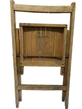 Chair Military issue Folding wooden Ops Room War Department Chair - main image
