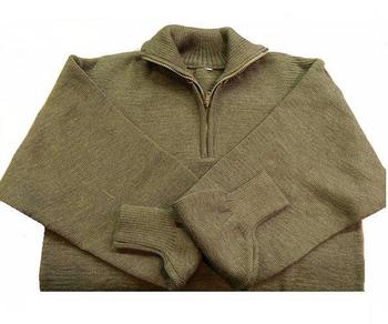 Army Jumper Overhead Military Issue half Zipped Italian Knitted jumper