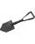 Black Folding Spade / Shovel Black 3 way Military Style, New Kombat