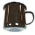 Brown Enamel Tin Mug Vintage Style 9cm mug with black trim Large Size