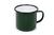 Mug, Enamel Mug 8cm Small Size Half Pint Enamel Mug, White and Green