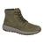 Khaki Green Nubuck Leather 6 Eye Lace Casual Ankle Boot with Inside Zip - M918E