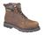 Dark Brown Leather Safety Boot With Padded top / Stitched sole