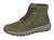 Khaki Green Nubuck Leather 6 Eye Lace Casual Ankle Boot with Inside Zip - M918E