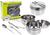 Stainless Steel Cook Set Summit Tiffin 6 piece Cookset with clip closure