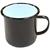 Brown Enamel Tin Mug Vintage Style 9cm mug with black trim Large Size