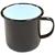 Brown Enamel Mug Vintage Style 9cm Tin mug with black trim Large Size