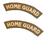 WWII Wartime Style Reproduction Printed  And Wool Khaki / White Home Guard Shoulder Titles 1 Pair - thumbnail image 1