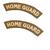 WWII Wartime Style Reproduction Printed  and wool Khaki / White Home Guard Shoulder Titles 1 pair