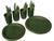 Olive Green Picnic / Plate and Mug Set Highlander 4 person 24 Piece set