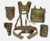 Flecktarn Camo Webbing Pouch set BW Field suspender system 6 Pieces - thumbnail image 1