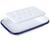 White Enamel soap dish vintage style white with blue trim (806) - thumbnail image 1