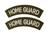 WWII Wartime Style Reproduction Printed  And Wool Khaki / White Home Guard Shoulder Titles 1 Pair - thumbnail image 2